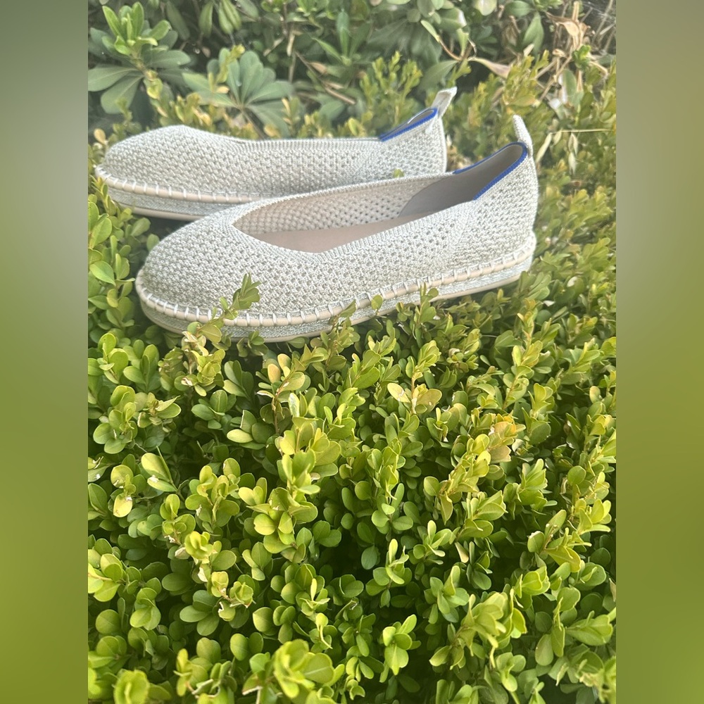 Rothy’s The Espadrille Diamond Metallic Size 10 Women’s Flat beige - Picture 3 of 4